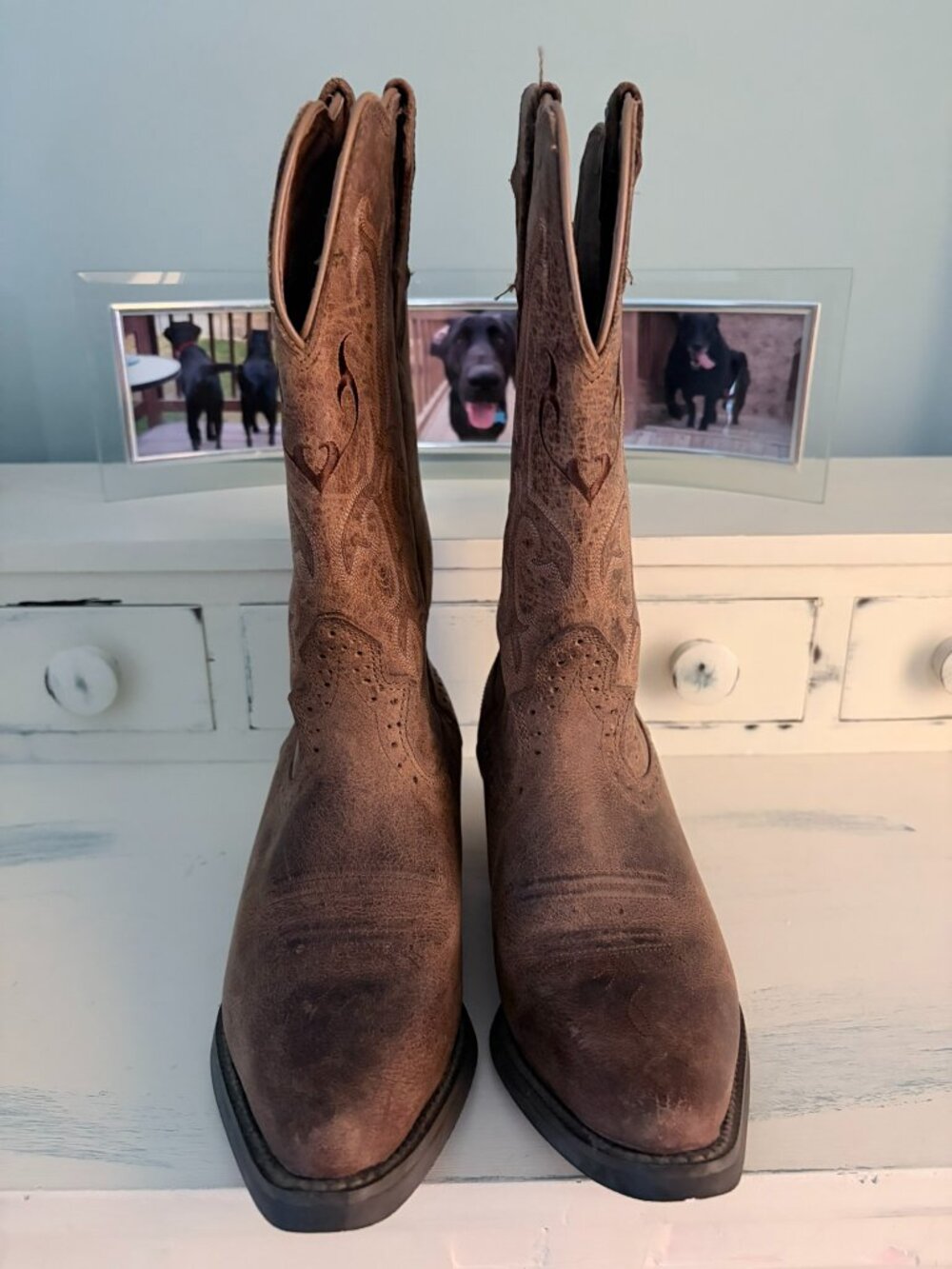 Justin Embroidered Western Boots Size 7 LN
